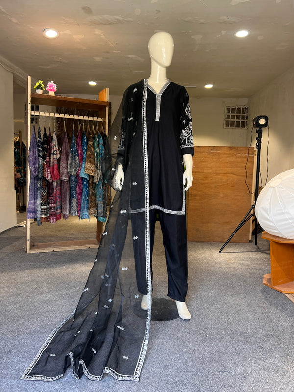 EGO STITCHED EMROIDERED 3PIECE