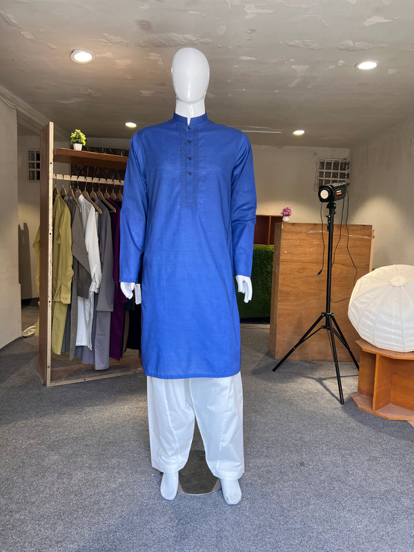ZELLBURY EMBROIDERED MEN KURTA COTTON