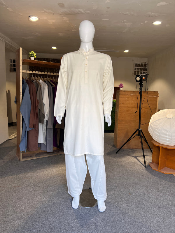 ZELLBURY SLIM FIT MEN KURTA WASH & WEAR SELF PRINT