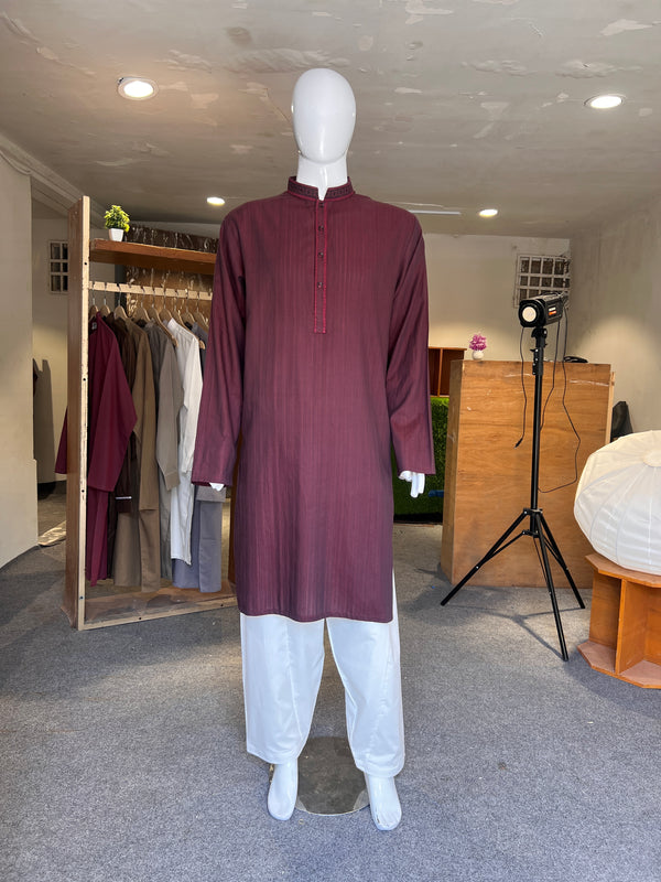 ZELLBURY EMBROIDERED MEN KURTA WASH & WEAR