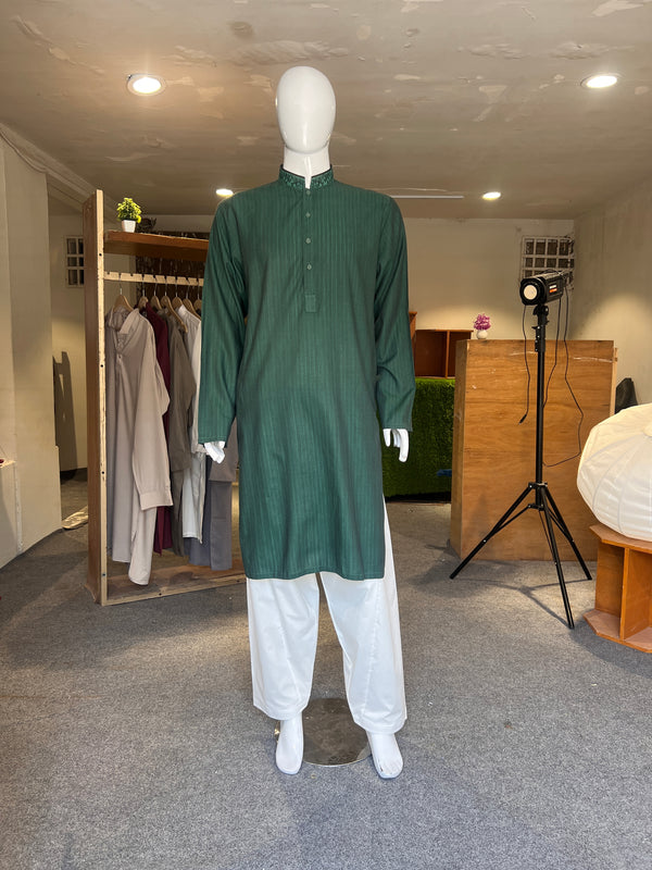 ZELLBURY MEN KURTA WASH & WEAR SELF PRINT