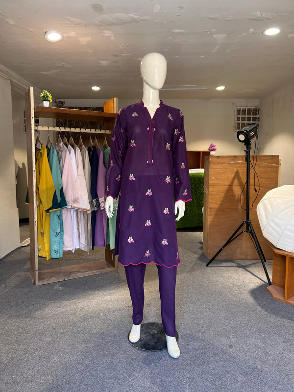 SANASAFINAZ STITCHED EMBROIDERED 2PIECE