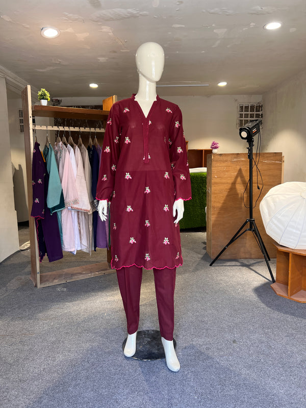 SANASAFINAZ STITCHED EMBROIDERED 2PIECE