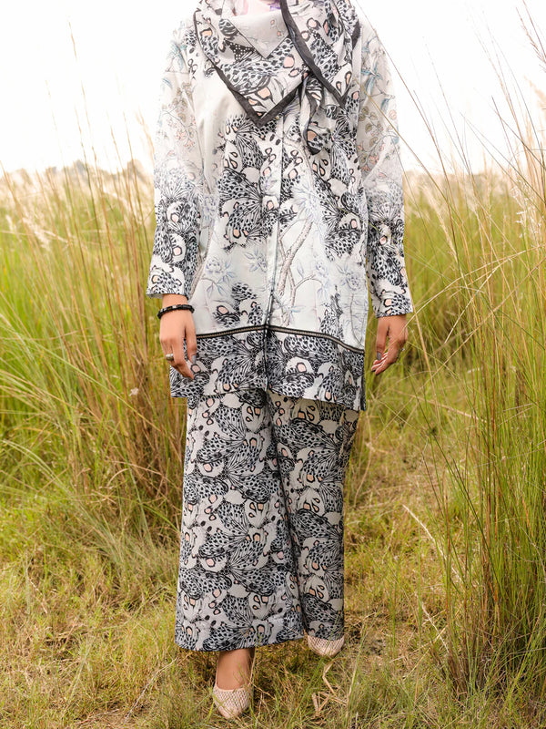 ALMIRAH Grey Silk 3 Piece Formal Stitched - AL-3PS-LS-382