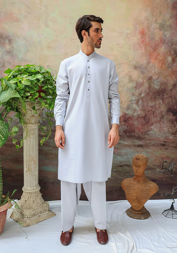 Basic Cotton Nimbus Cloud Classic Fit Suit – Amir Adnan