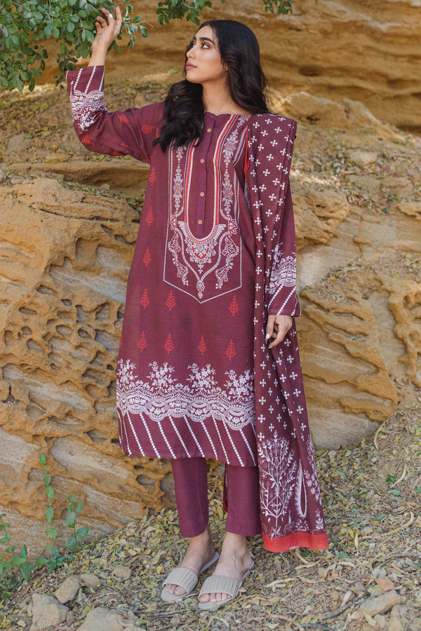 ZELLBURY STITCHED PRINTED KHADDAR SHIRT & TROUSER