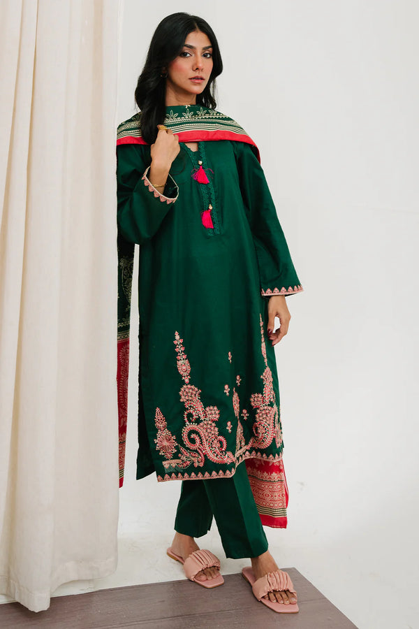 ZELLBURY STITCHED EMBROIDERED LAWN 3PIECE