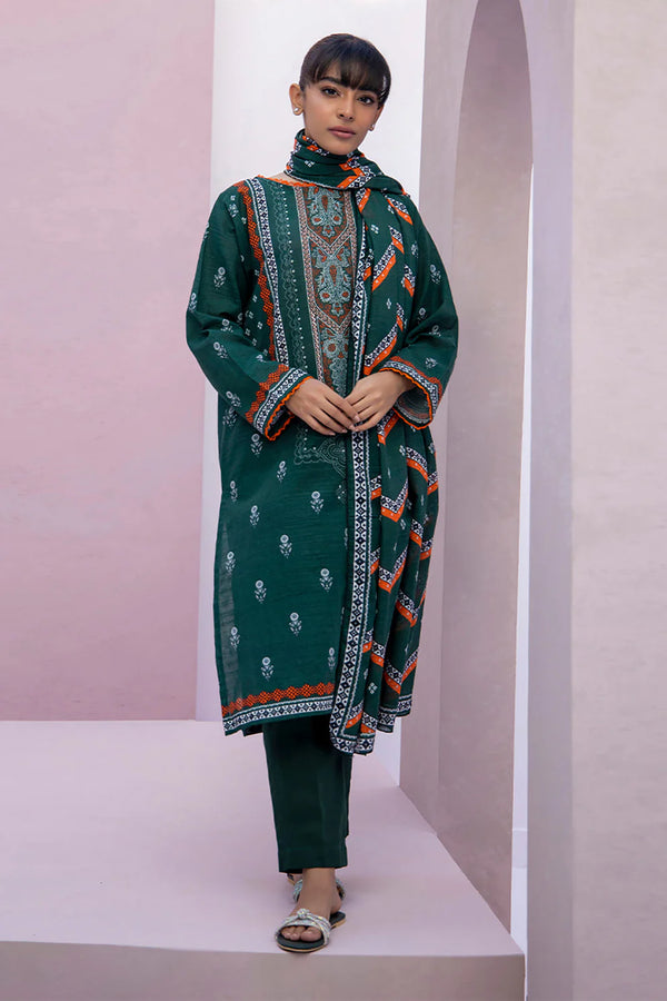 ZELLBURY STITCHED PRINTED KHADDAR 2PIECE SHIRT & DUPATTA