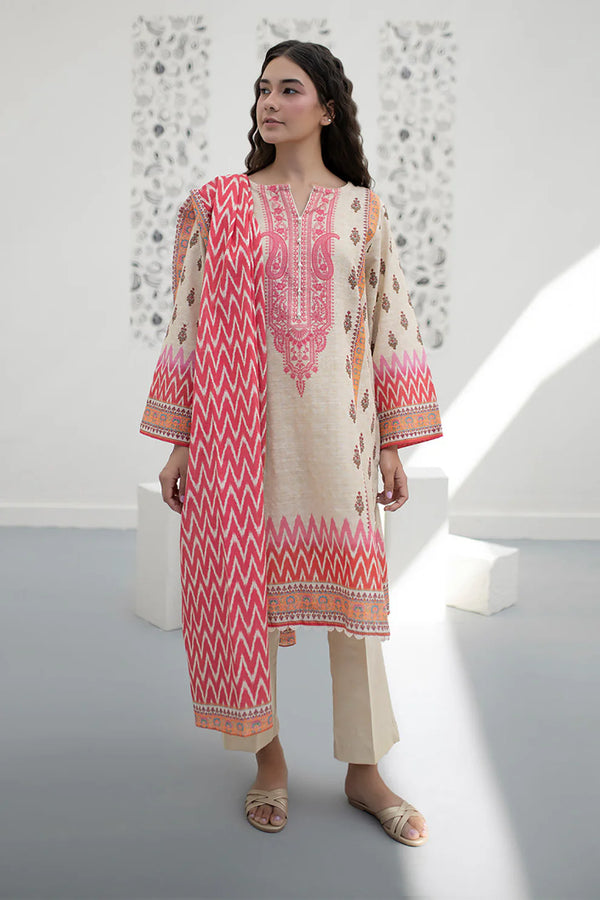 ZELLBURY STITCHED PRINTED KHADDAR 3PIECE