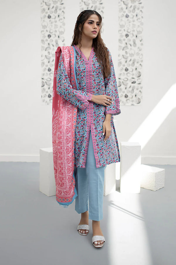 ZELLBURY STITCHED PRINTED KHADDAR 2PIECE SHIRT & DUPATTA