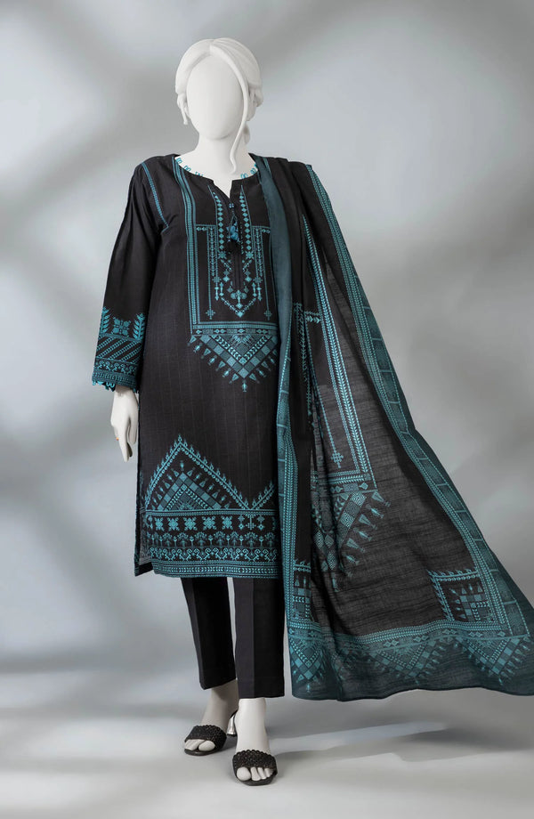 MTJ STITCHED PRINTED KHADDAR 3PIECE