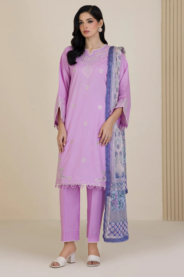 Zellbury - WUC25E30047- 3 Piece Embroidered Cotton