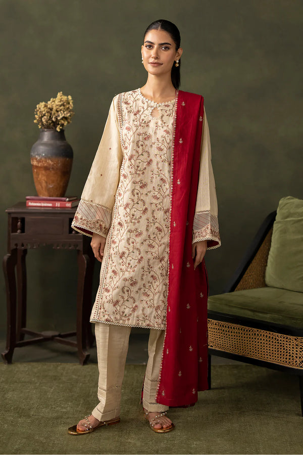 Zellbury - WUW24E30236 3Piece Embroidered Khaddar