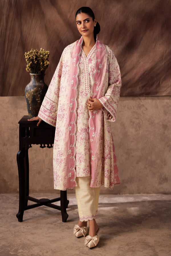 Zellbury - WUW24E30312-3Piece Unstitched Embroidered Khaddar