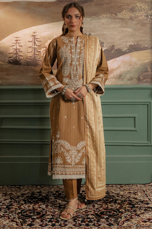 Zellbury - WUW24E30407 3Piece Embroidered Zari Khaddar