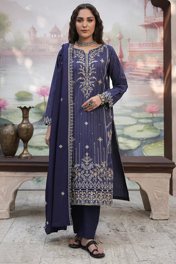 Zellbury - WUW24E30409 3Piece Embroidered Zari Khaddar