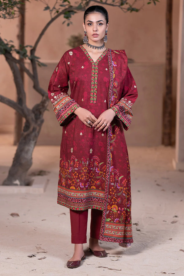 Zellbury - WUW24E30476 3Piece Printed Embroidered Khaddar