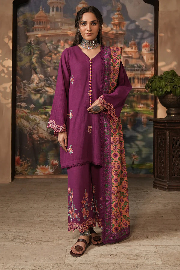 Zellbury - WUW24E30487 3Piece Embroidered Khaddar