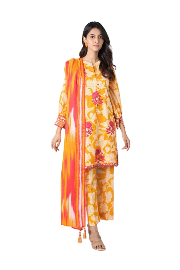 ALKARAM UNSTITCHED EMBROIDERED 3PIECE LAWN