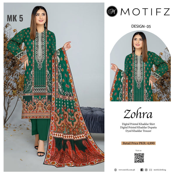 MOTIFZ 3PC KHADDAR