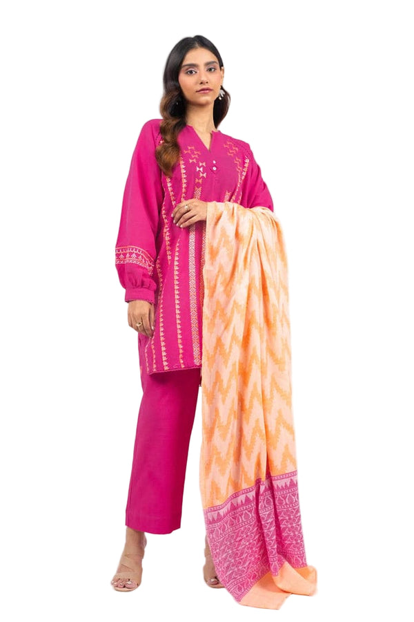 ALKARAM UNSTITCHED EMBROIDERED 3PIECE LAWN