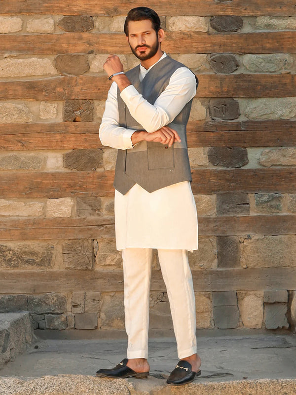 ALMIRAH Grey Waistcoat - AL-WC-426
