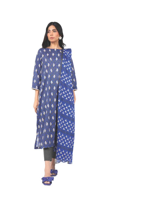 ALKARAM CAMBRIC UNSTITCHED 3PIECE FALL