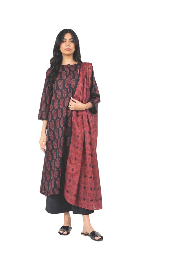 ALKARAM CAMBRIC UNSTITCHED 3PIECE FALL