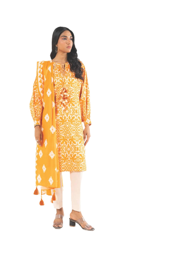 ALKARAM CAMBRIC UNSTITCHED 3PIECE FALL