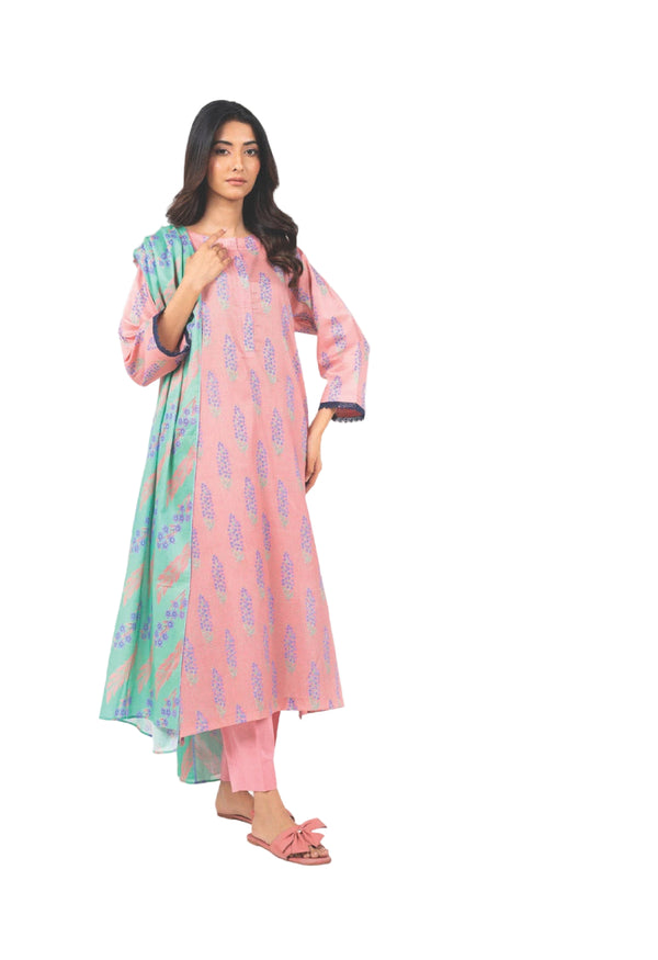 ALKARAM CAMBRIC UNSTITCHED 3PIECE FALL