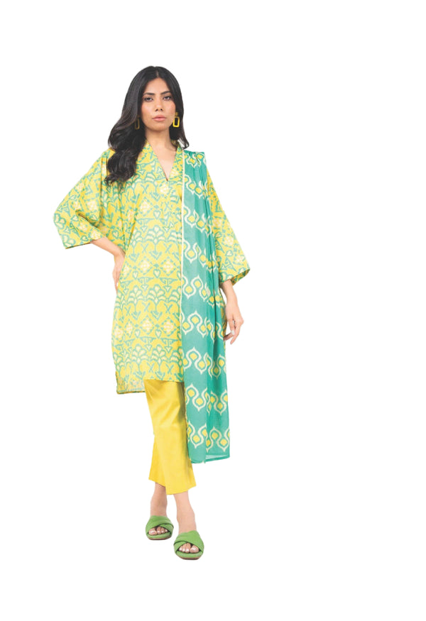 ALKARAM CAMBRIC UNSTITCHED 3PIECE FALL