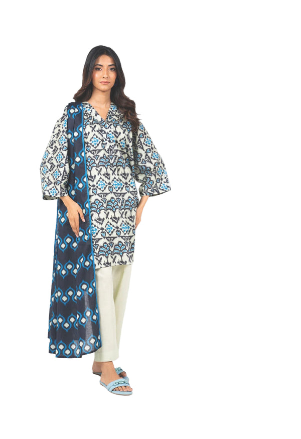 ALKARAM CAMBRIC UNSTITCHED 3PIECE FALL