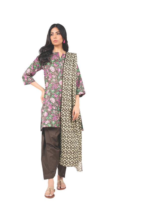 ALKARAM CAMBRIC UNSTITCHED 3PIECE FALL