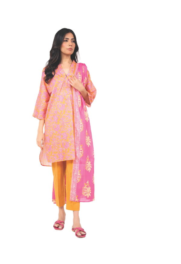 ALKARAM CAMBRIC UNSTITCHED 3PIECE FALL