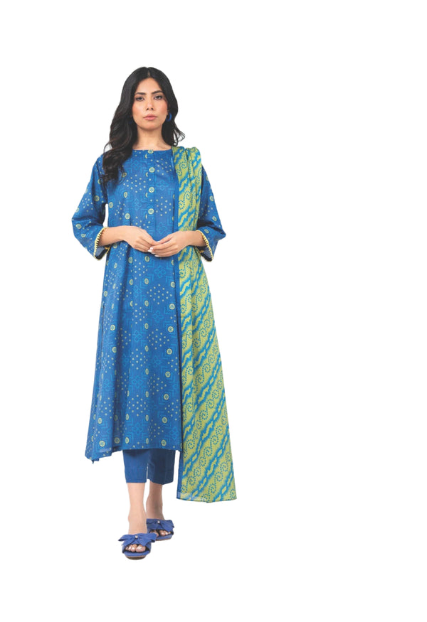 ALKARAM CAMBRIC UNSTITCHED 3PIECE FALL