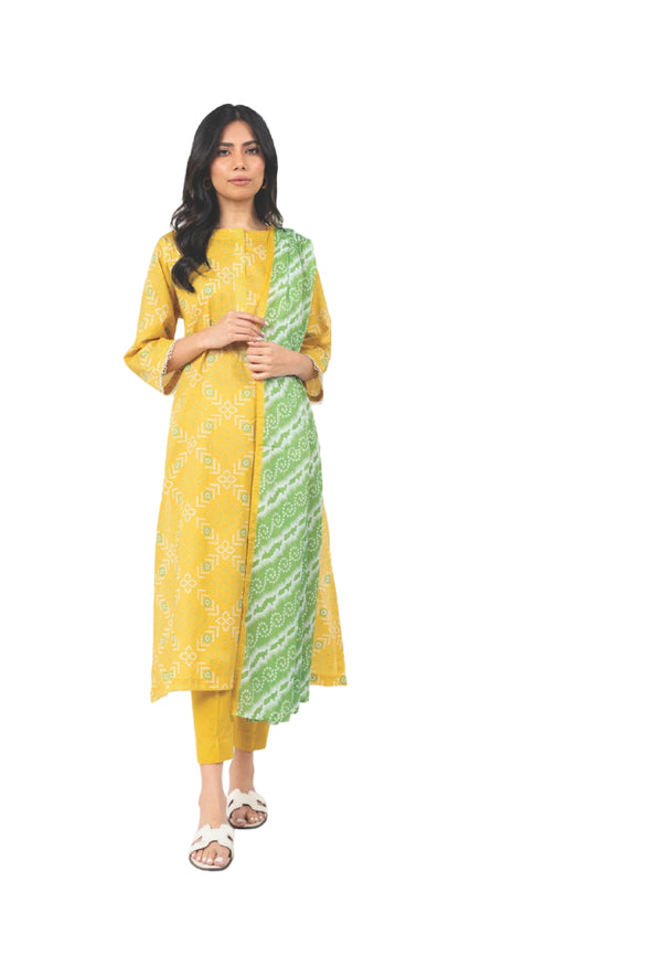 ALKARAM CAMBRIC UNSTITCHED 3PIECE FALL