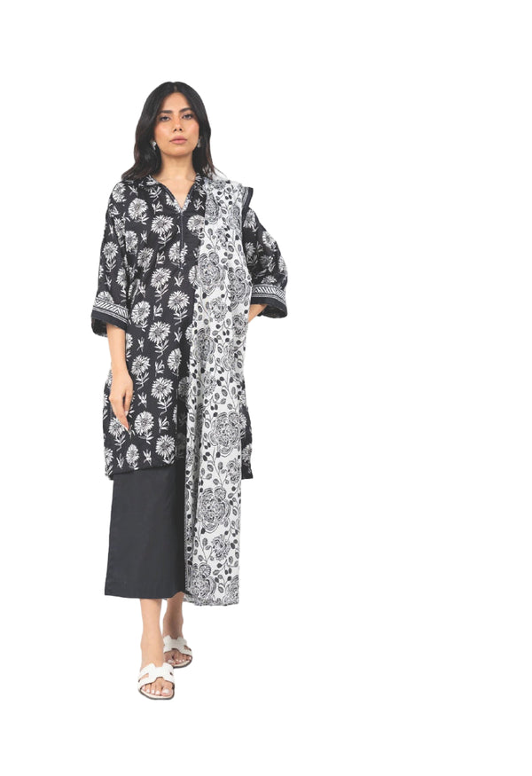 ALKARAM CAMBRIC UNSTITCHED 3PIECE FALL