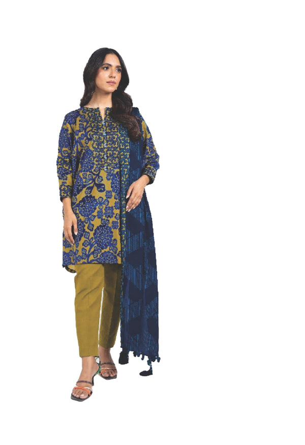ALKARAM CAMBRIC UNSTITCHED 3PIECE FALL
